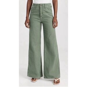 MOTHER Flare Green Wide Leg Jeans